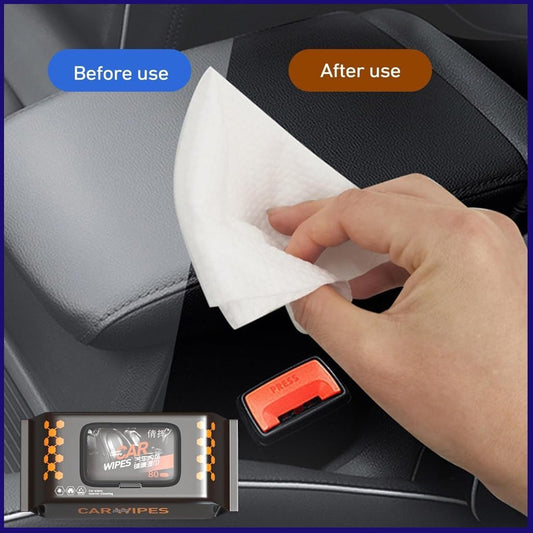 Pack of 80 car dashboard and leather cleaning wipes with flip lid, view 2
