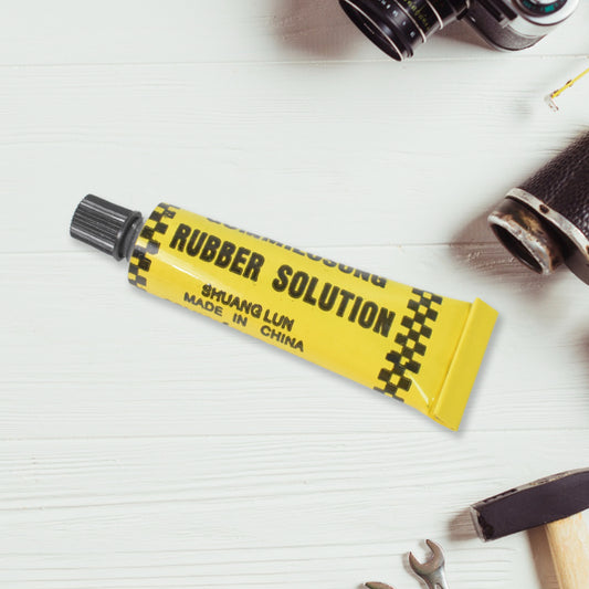 Tubeless tyre puncture repair kit with T-handle tools and rubber strips, view 2