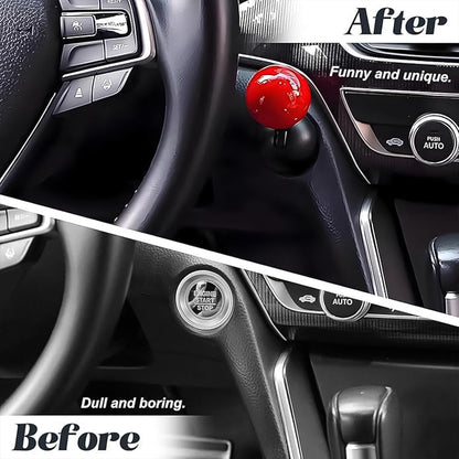Ball design cover fitted on a car push start engine button, view 3