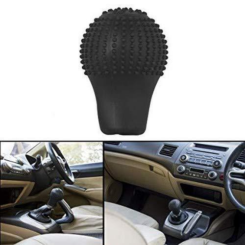 Silicone anti-scratch cover fitted over a car gear shift knob
