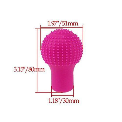 Silicone anti-scratch cover fitted over a car gear shift knob, view 3