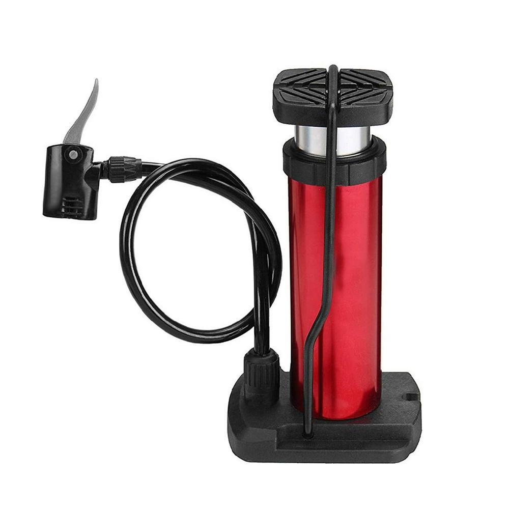 Portable foot air pump with pressure gauge and hose, view 3