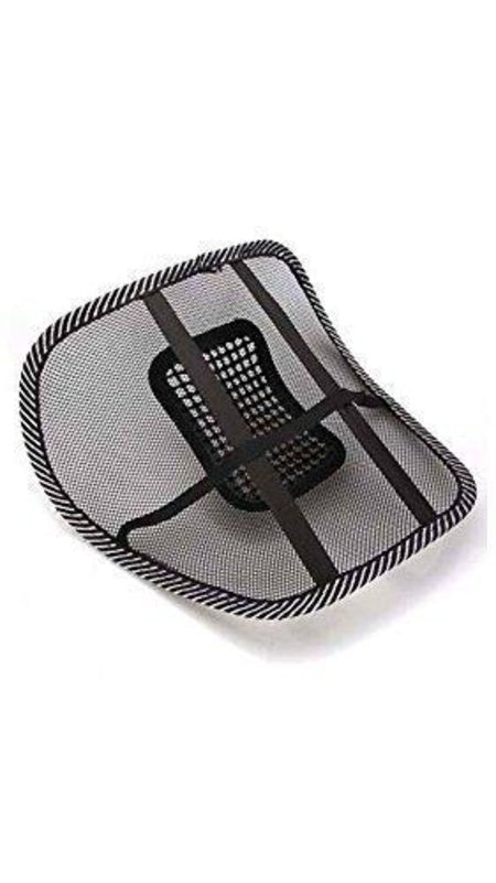Breathable mesh lumbar back rest with elastic strap for car seat