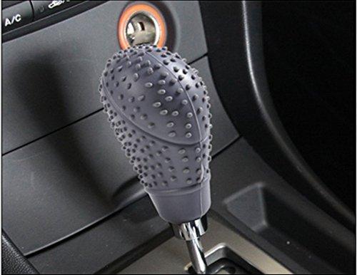 Soft silicone cover fitted on a car gear shift knob, view 2