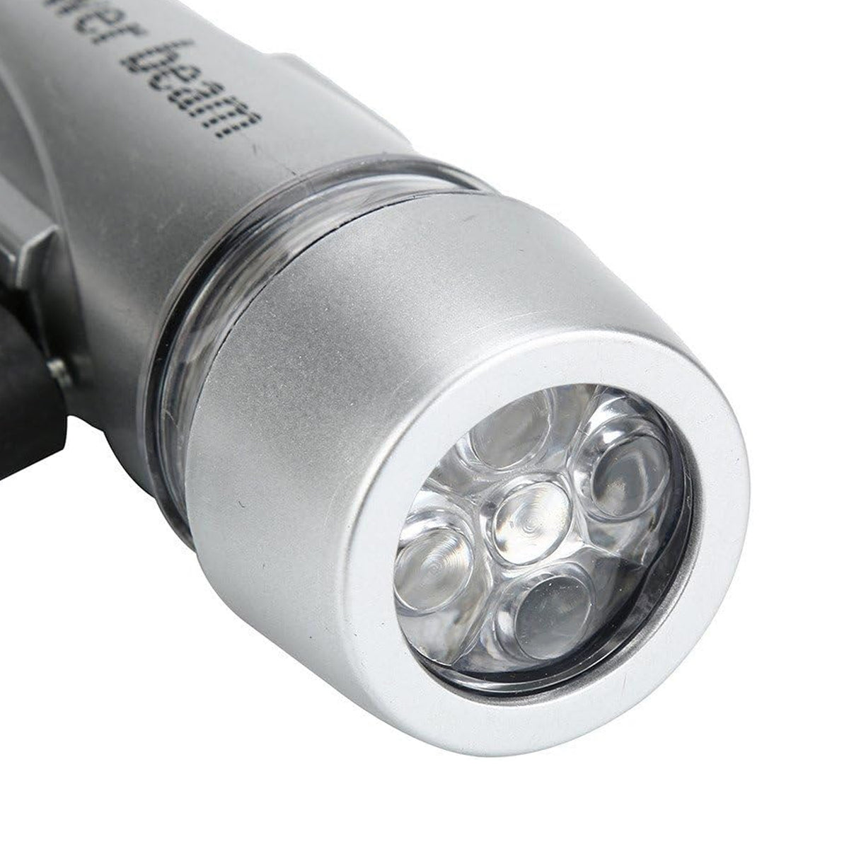 Compact LED bicycle headlight on an adjustable handlebar mount, view 3