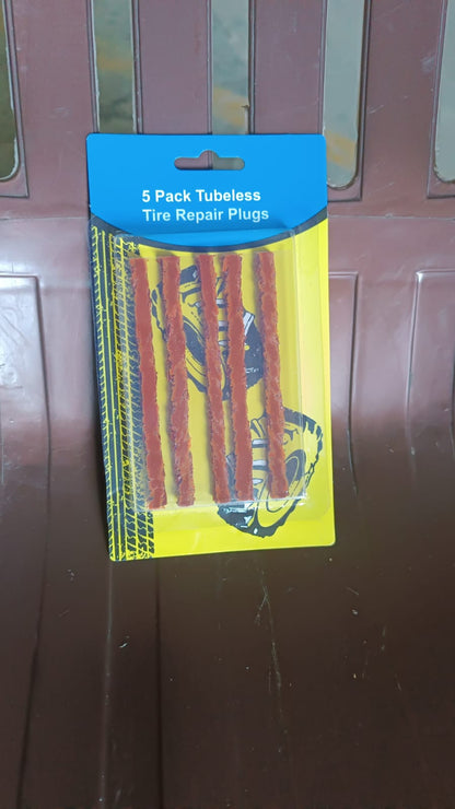 Five brown tubeless tyre puncture repair strips, view 6