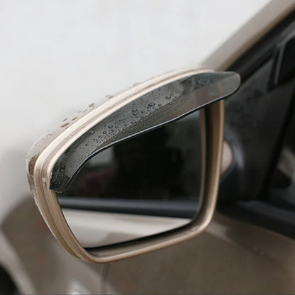 Pair of black rain guard visors fitted above car side mirrors, view 5
