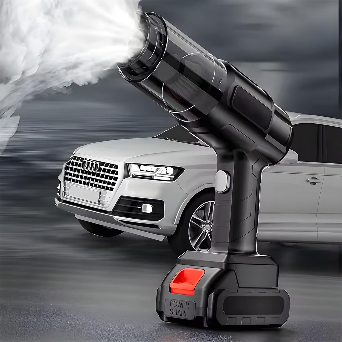 Cordless handheld vacuum cleaner with blower attachment for car and home