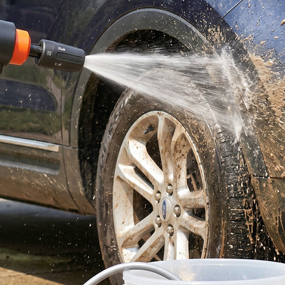 Cordless car washer kit with spray gun, foam bottle, hose and carry case, view 2