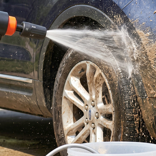 Cordless car washer kit with spray gun, foam bottle, hose and carry case, view 2