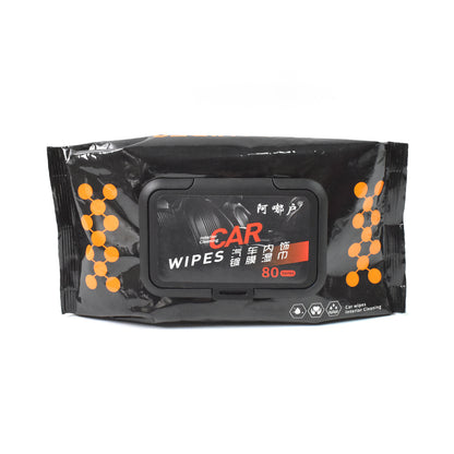 Pack of 80 car dashboard and leather cleaning wipes with flip lid, view 4