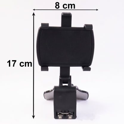 Car phone holder clipped to dashboard with 360 degree rotating head, view 4