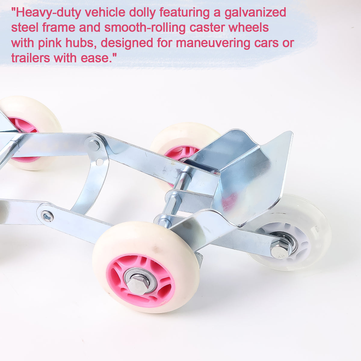 Steel flat tyre mover trolley with small wheels for two wheelers, view 3
