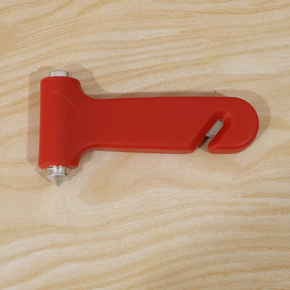 Red 2 in 1 car safety hammer with window breaker and seatbelt cutter, view 6