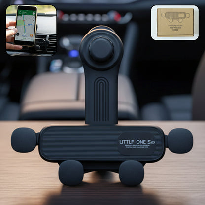 Car air vent phone holder with grip arms holding a smartphone