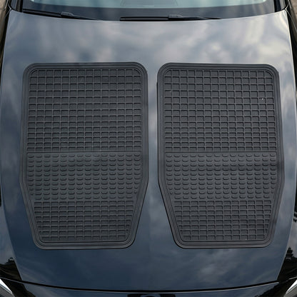 Set of four heavy duty rubber car floor mats with deep grooves, view 5