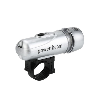 Compact LED bicycle headlight on an adjustable handlebar mount
