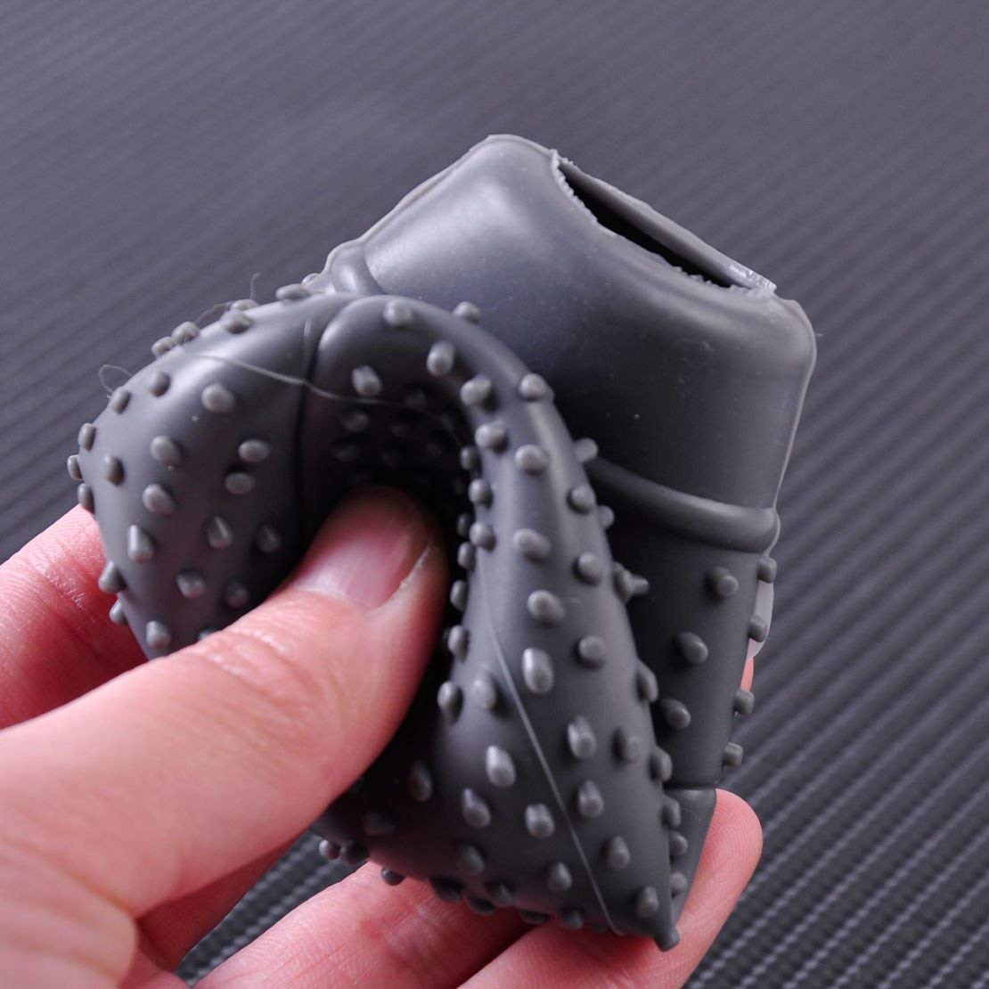 Soft silicone cover fitted on a car gear shift knob, view 3