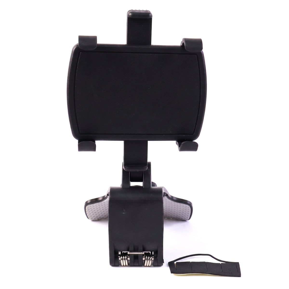 Car phone holder clipped to dashboard with 360 degree rotating head, view 3
