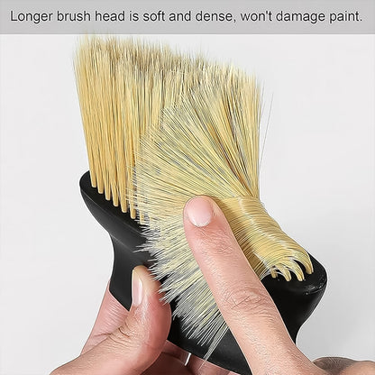 Soft long-bristle brush cleaning a car AC vent, view 4