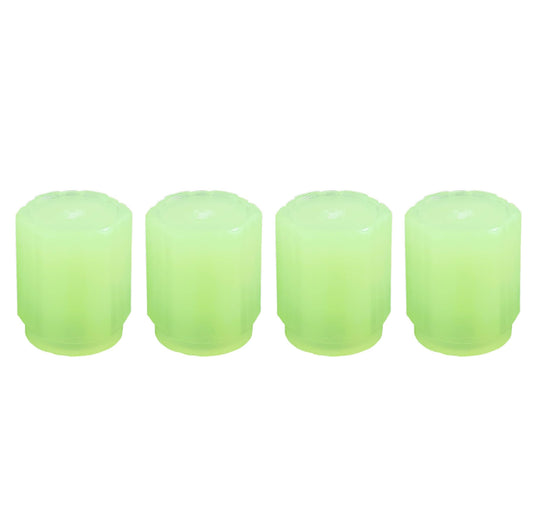 Set of four glow in the dark tyre valve caps, view 2